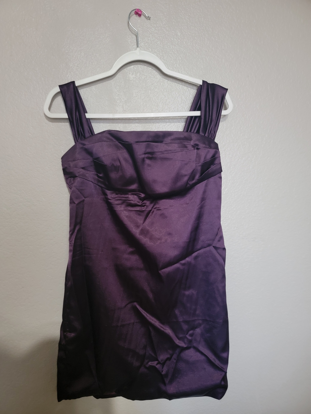 Purple Satin Sleeveless Cocktail Dress